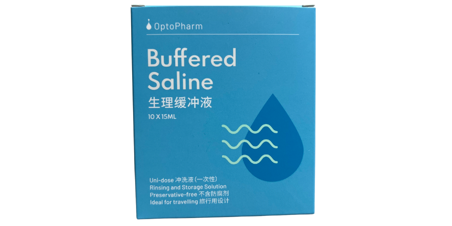 OptoPharm 缓冲盐水防腐剂免费旅行装 - 10x 15ml